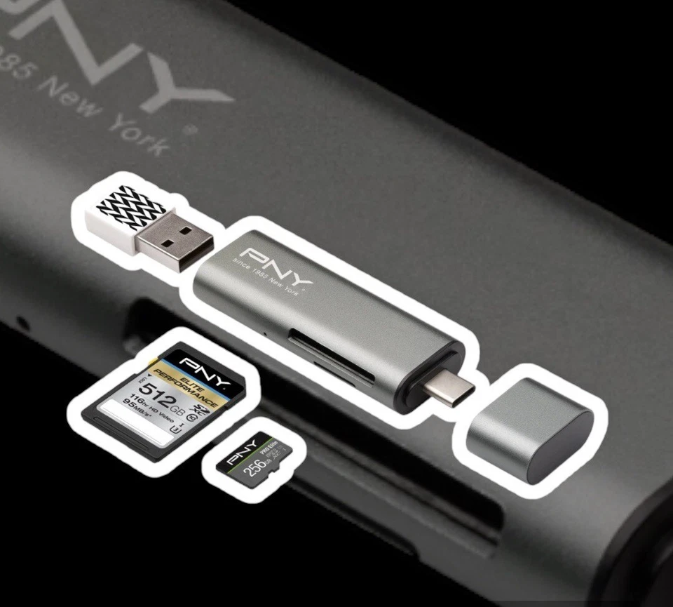 PNY USB-C 3.1 Type-C Card Reader USB Adapter - P-CRMUS3A-BX *Free Shipping*  - Image 2 of 4