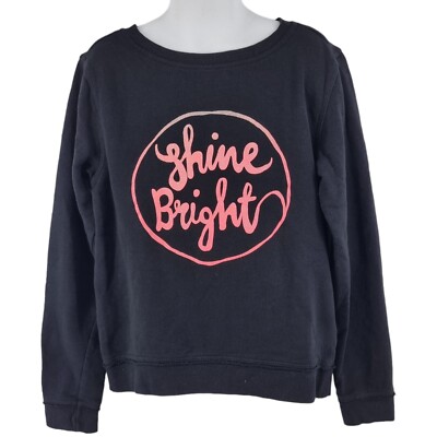 H & M Printed Black Sweatshirt For Girls