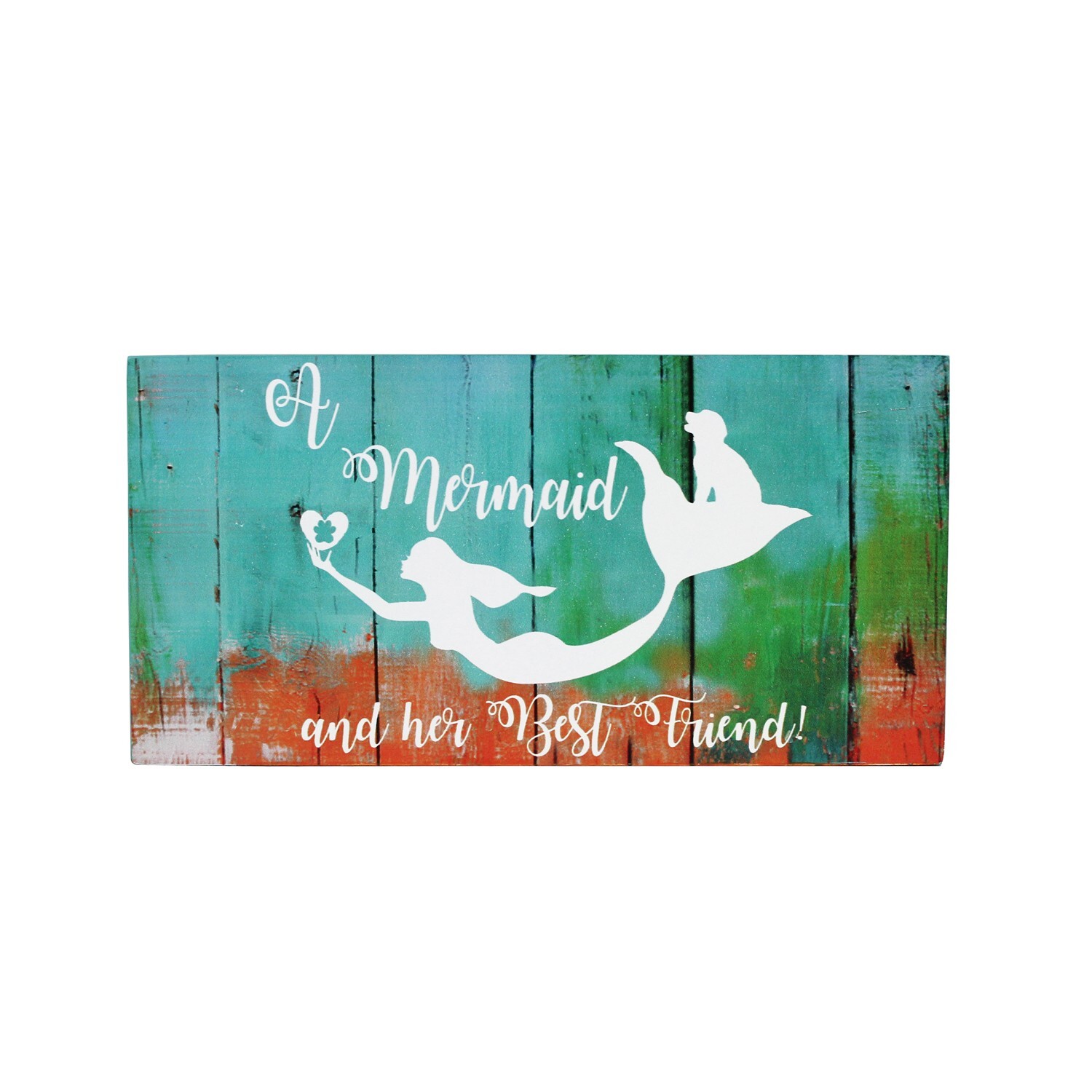 A Mermaid And Her Best Friend Coastal Plaque Sign Wall Hanging Decor Decoration