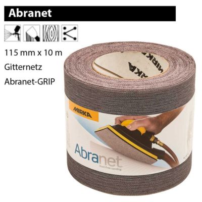 MIRKA ABRANET Roll 115mm x 10m Mesh Sanding Mesh Hook and Loop P80-P400