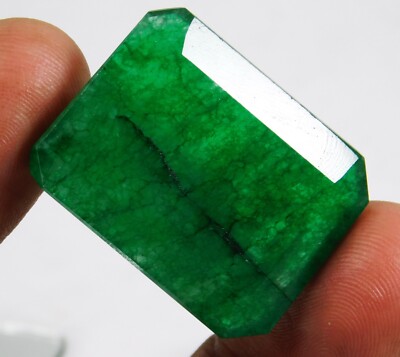 Certified 50.40 Ct Natural Emerald Shape Colombian Green Emerald Loose Gemstone