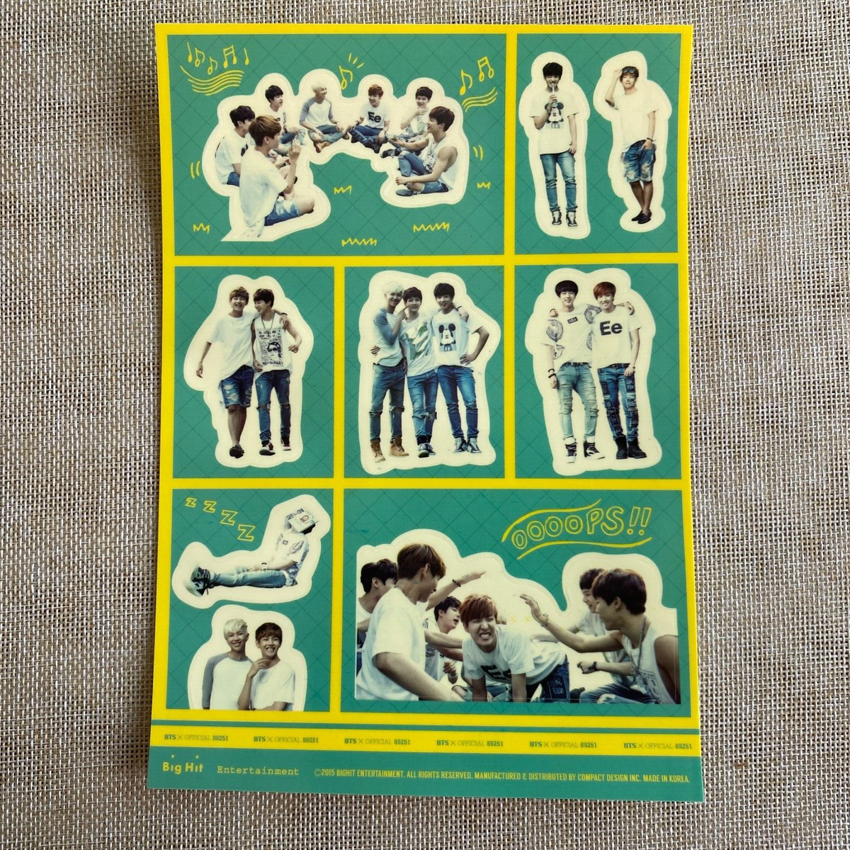 BTS Members [2nd Muster ZIP CODE 17520] Official Sticker Set / New