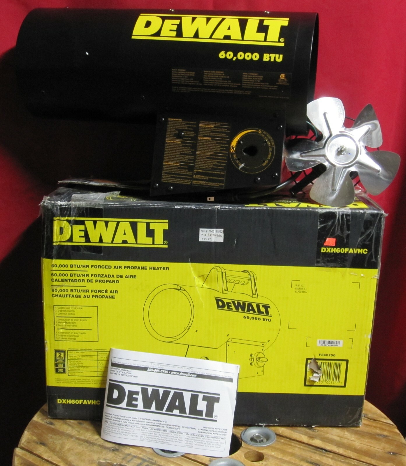 DeWalt 60,000 Btu/h 1500 sq ft Forced Air Propane Portable Heater AS-IS  PARTS | eBay