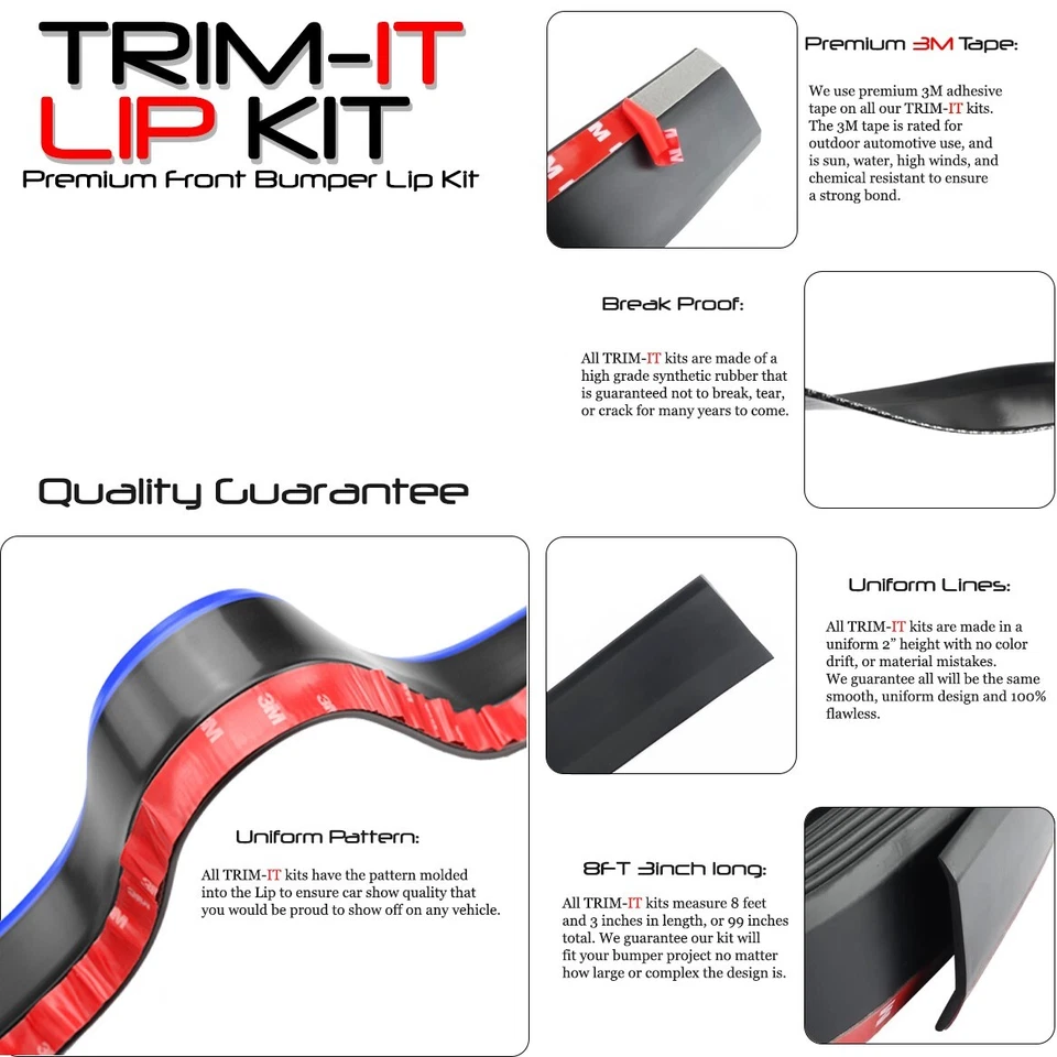 Kit labial TRIM-IT ajuste universal para-choque spoiler labial kit corpo asa azul Isuzu - Imagem 2 de 4