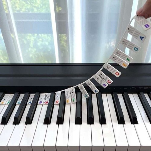 Removable Piano Keyboard Note Labels Reusable Silicone Piano Stickers 88 Keys - Picture 7 of 10