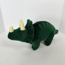 Dakin Vintage Green Triceratops Sound Noisie Plush Stuffed Animal Toy 11"