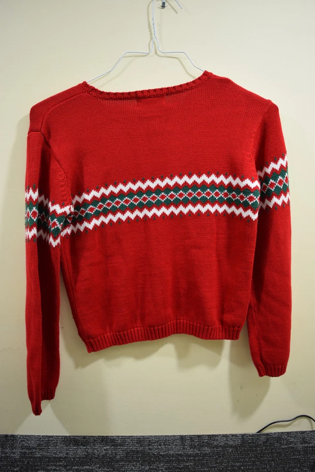 Strasburg BOYS 12/14 Red Green White Christmas Holiday Sweater H317 - Image 3 of 4