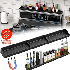 Magnetic Over The Stove Top Kitchen Shelf Non-Slip Silicone Spice Storage Rack