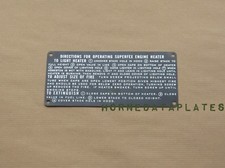 Superfex Engine Heater Data Plate Jeep Willys Mb Ford Gpw Dash Tag M37 M38