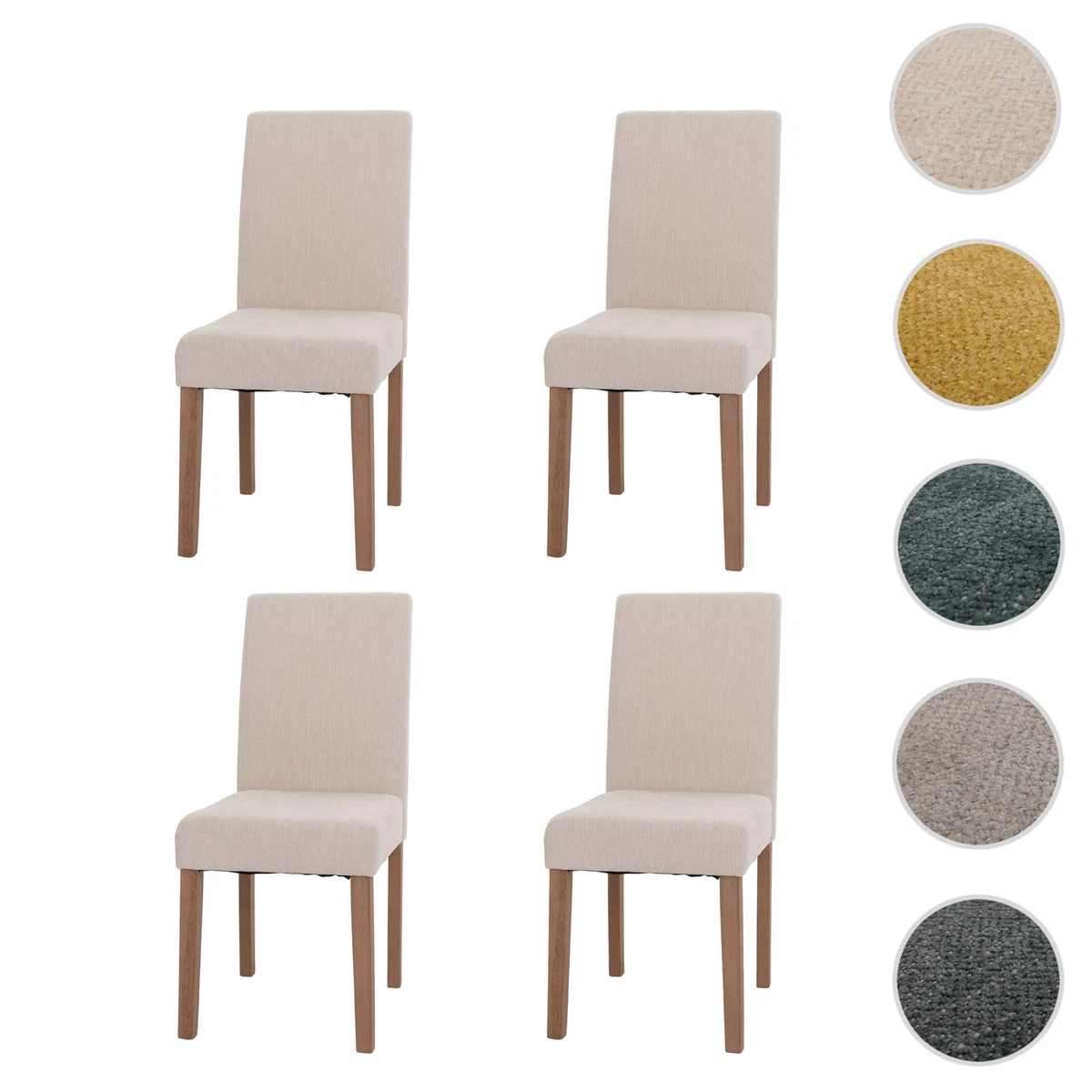 4er-Set Esszimmerstuhl Littau, Stuhl Küchenstuhl Hochlehner, Stoff Chenille Holz
