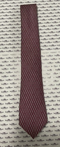 LARIO 100% Silk Pink Geometric Design Tie (Pre-Owned) - Picture 2 of 4