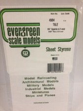 Evergreen  4504 Styrene Square Tile - .040 x 6 x 12" .1 x 15.2 x 30.5cm A MIB