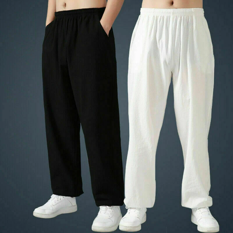 Linen Martial Arts Tai Chi Trousers Chinese Kung Fu Wushu Pants With Pocket Hot - Image 3 of 4