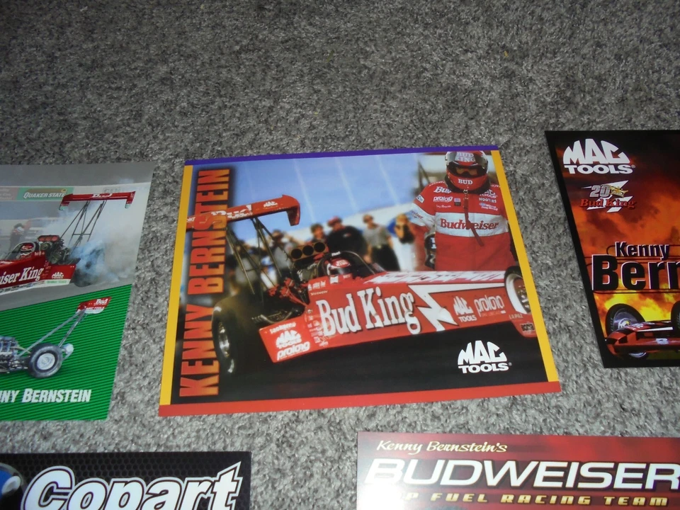 LOTE DE 7 POSTALES DE HÉROE NHRA LEGEND KENNY BERNSTEIN, HÉROE DE CARRERAS DE ARRASTRE DE COLECCIÓN Foto 3 de 4