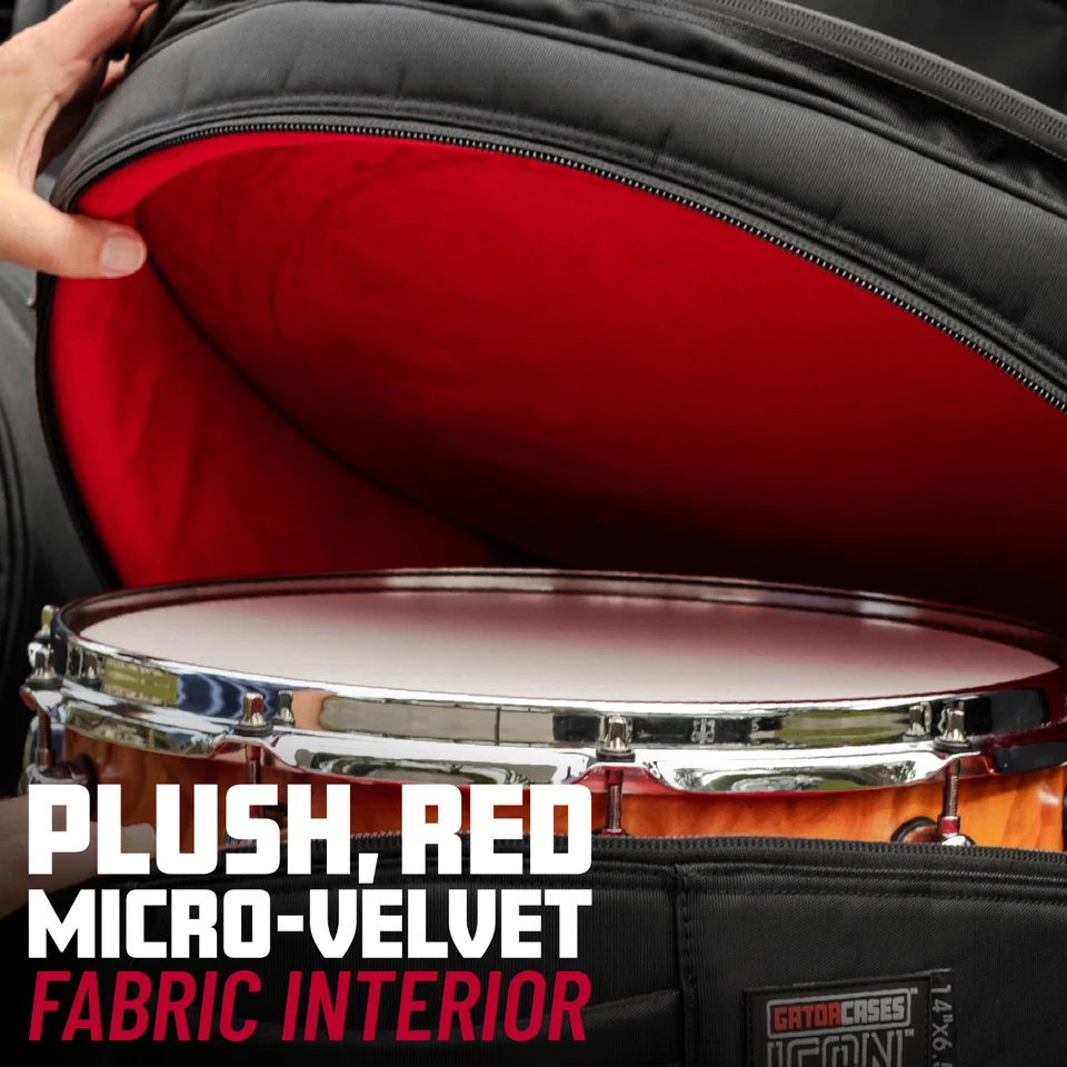 Gator Cases ICON Series Premium Snare Drum Bag; 14" x 5.5"; (GP-ICON-1455SD) - Image 4 of 4