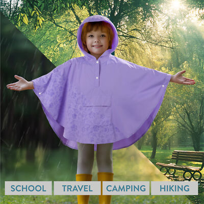 Mantellina Pioggia Bambino 1-2 Anni Bwiv Impermeabile Bambina