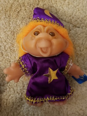 Vintage Dam Adopt A Norfin Troll 5''-Little Wiz-1986- Orange Hair- Surprised
