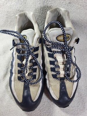 Nike Air Max 95 White Dark Obsidian Midnight Navy Blue Mens sz 8.5