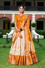 Attractive Dola Silk Lehenga Choli With Mustrad Yellow Dupatta For Function Wear
