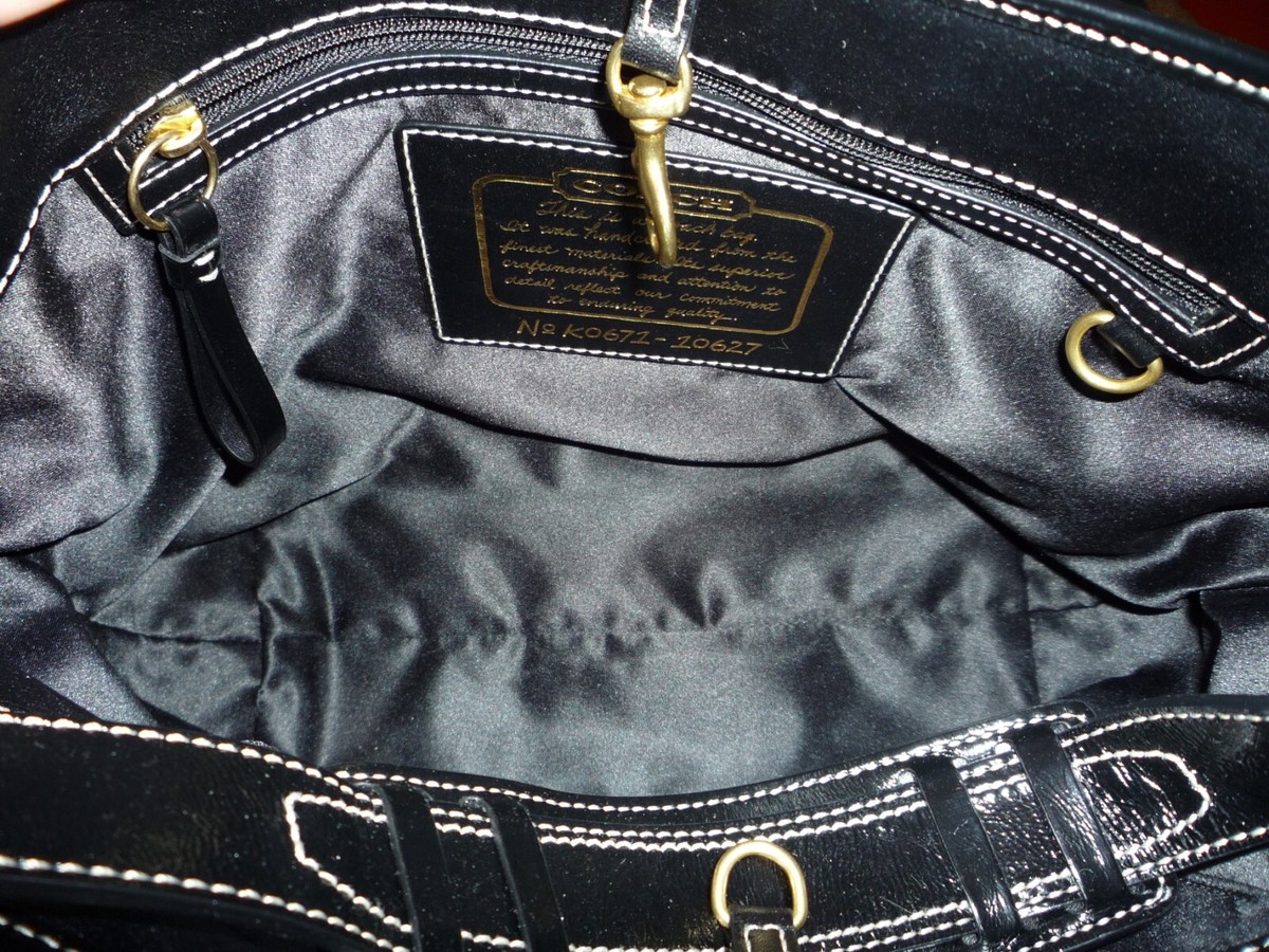 Coach Black and Grey Signature Stripe Tote | eBay