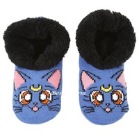 Sailor Moon Luna Cat Adult Cozy Fluffy Faux Fur Slippers Socks Anti Slip Soles Sailor Moon Luna Cat Adult Cozy Fluffy Faux Fur Slippers Socks Anti Slip Soles