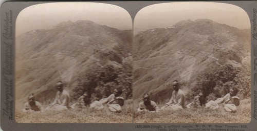 STEREOSCOPIE CARTE STEREOSCOPIQUE JUTOGH MILITARY STATION SIMLA INDIA HOMMES1903 - Afbeelding 1 van 2