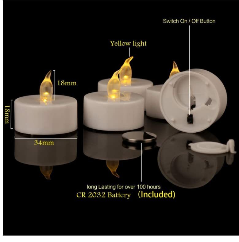 Tea Light 100 Pack Flameless Led Tea Lights Candles Flickering Warm Yellow 100+