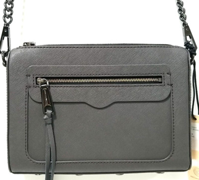 Rebecca Minkoff Avery Crossbody Leather Bag Graphite Shoulder Purse Pocket NWT