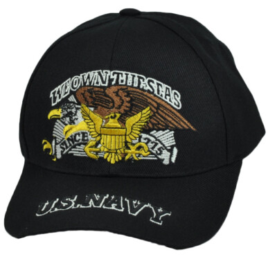 US Navy 'We Own The Seas' Embroidered Baseball Cap - Officially Licensed, Adjustable, Blue
