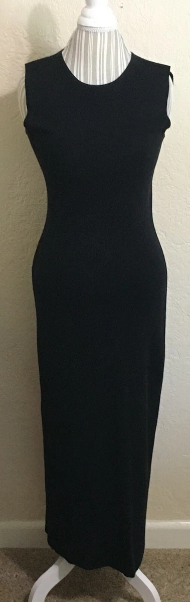 Black sleeveless knit dress sales