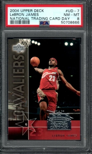 LeBRON JAMES 2004 Upper Deck National Trading Card Day #UD7 PSA 8 NM-MT Cavs