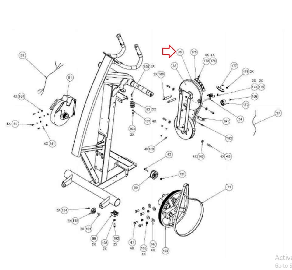 Correa de transmisión dentada elíptica Precor 48" PPP000000049116101 Foto 3 de 3
