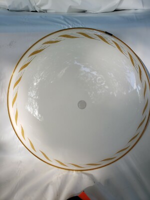 Mid Century Round Ceiling Light Shade White Frosted Gold Detail S Eames