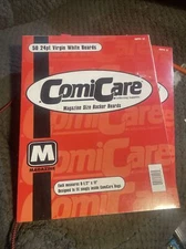 Lot of 2 ComiCare Comic Book Backing Boards 8 1/2" x 11" & 100 Collector Shields