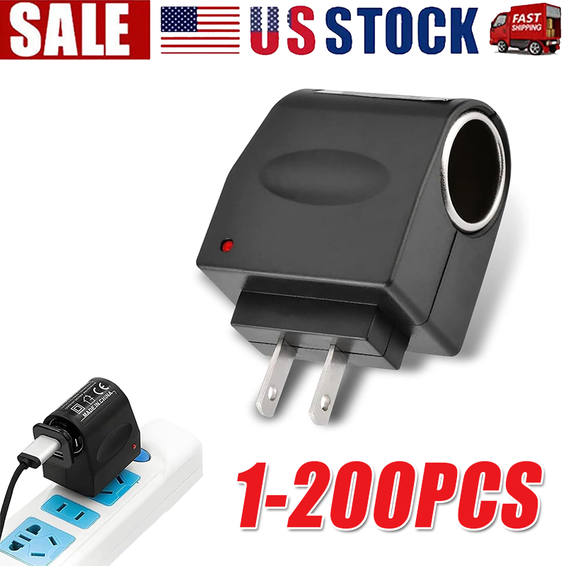 100 to 1 cigarette adapter 100-240V AC To 12V DC Car Cigarette Lighter Socket Power Adapter Converter  LOT