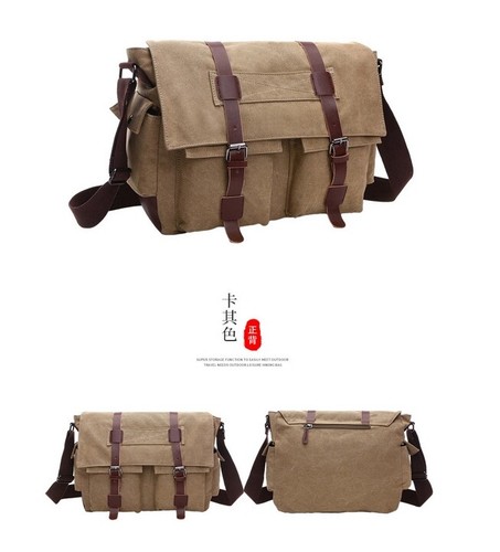Business Messenger Bag Schultertasche Vintage Canvas Crossbody Pack Reise Herrentasche - Bild 12 von 18