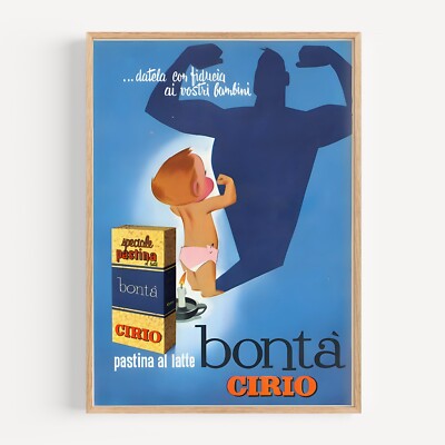 Bonta - pastina al latte - 1964 Food & Beverage Vintage Wall Art Poster