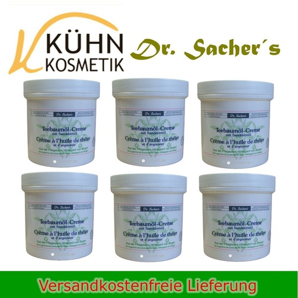 Dr. Sachers Teebaum ÖL Creme 6 X 250Ml Mit Sanddorn ÖL Haut Pflege Creme Salbe-image