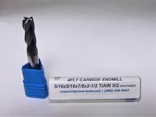 4 Flute 5/16 x 5/16 x 7/8 x 2-1/2 End Mill Solid Carbide TiAlN Coated SQ