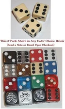  3-Pack Dice Control Knobs Fend Strat Tele Guitar 16 Colors + FREE 3pak 