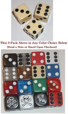  3-Pack Dice Control Knobs Fend Strat Tele Guitar 16 Colors + FREE 3pak 