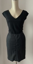 Alice+ Olivia Black V-Neck Sleeveless Zip Front Bodycon Dress Sz XS