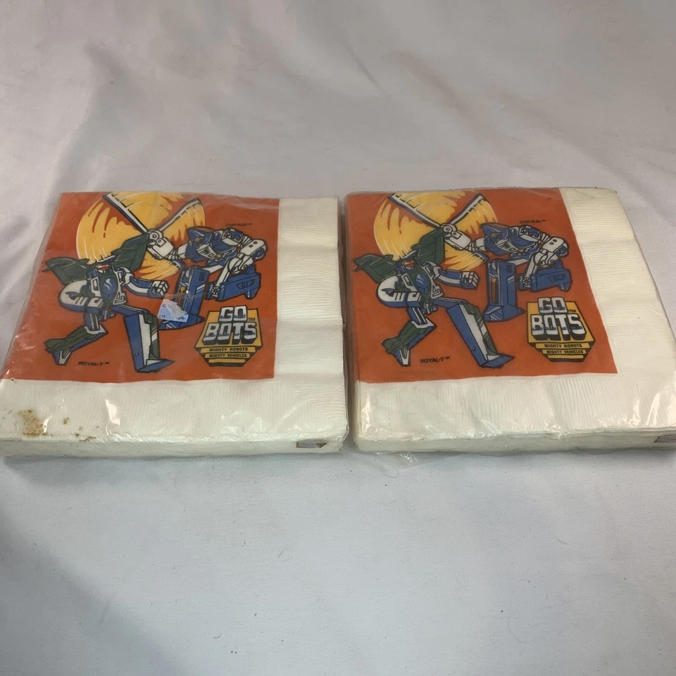 VTG 1985 GO BOTS Hallmark Lunch Napkins Party Supplies - 2 Sealed Packs of 16 - Image 2 of 4