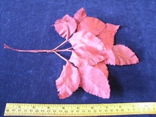 Vintage Millinery Flower Leaf Magenta Serrated Edge T17