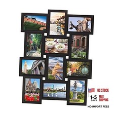 12 Opening Collage Frame, Displays 6x4 Inch Photos 4x6 and Six Black