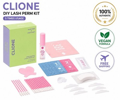 CLIONE Vegan DIY Lash Lift Perm Kit 5 Times Use Korean Eyelash Curling Set