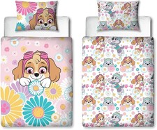 Paw Patrol Toddler Duvet Set Flowers And Skye Design Junior Bed Set