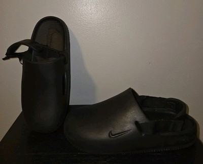 Unisex Nike Calm Mules Sandals Mens 7 Womens 8 Black Rubber Clog