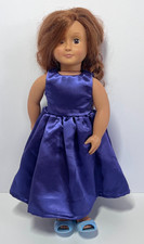 Our Generation Battat 18-inch Doll Reddish Brown Hair; Brown Eyes Purple Dress