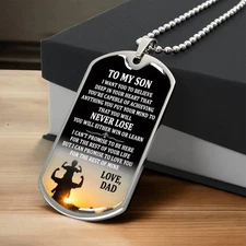 Father And Son Jewelry For Men To My Son Custom Dog Tag Chain Gift From Daddy's